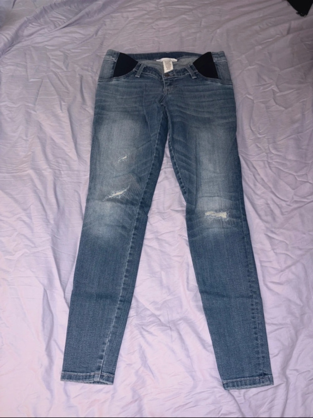 Liz Lange Maternity Skinny Ripped Light Wash Jeans Size 2/XS